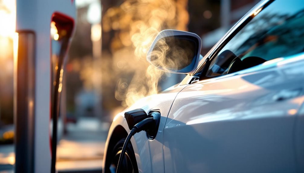 tesla charging smoke causes