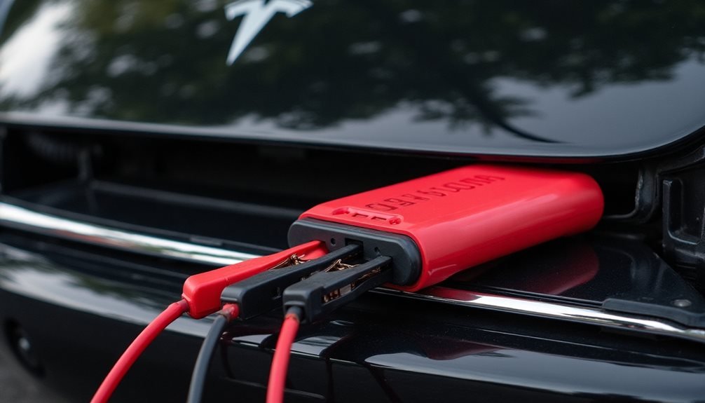 tesla frunk dead battery rescue