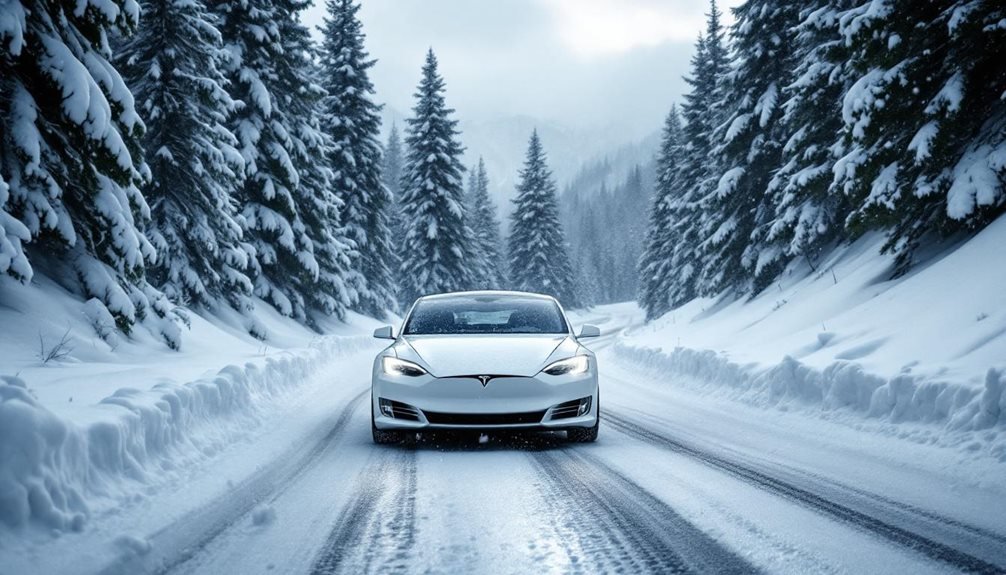 tesla s snow driving safety