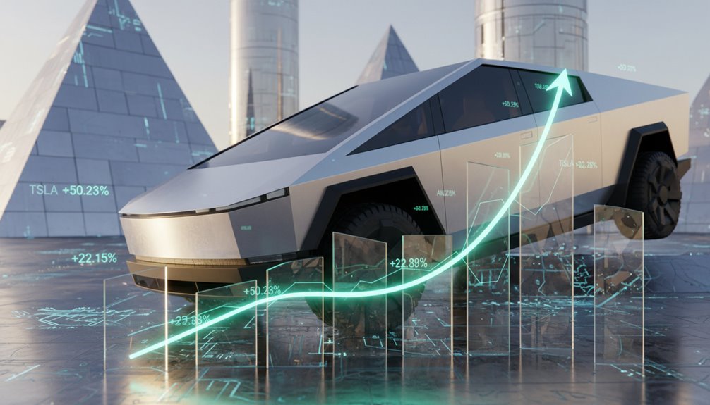 tesla shares surge significantly